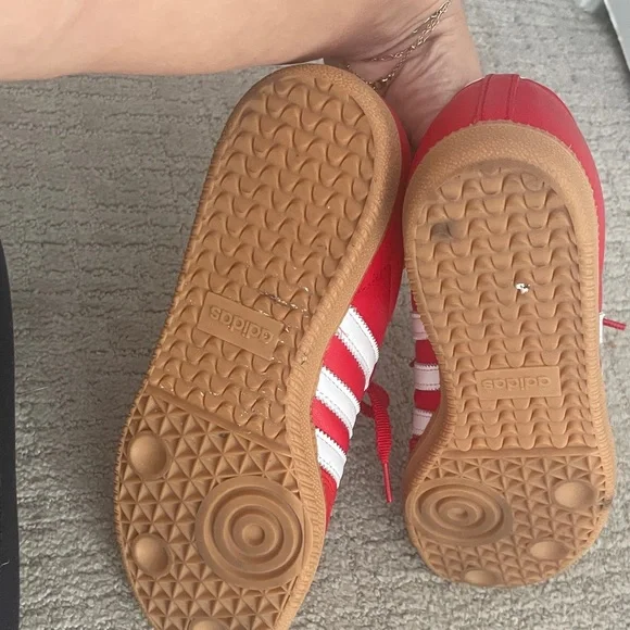 Adidas Bold Red Sneakers with White Accents - Picture 6 of 6